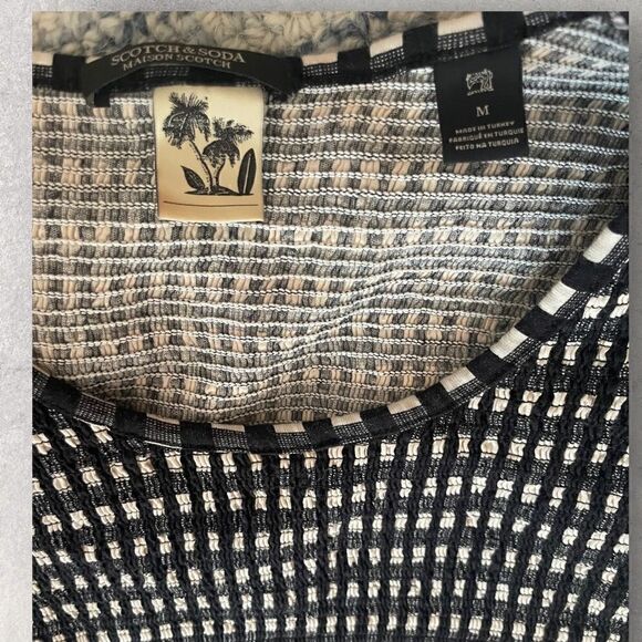 Scotch and Soda | EUC Women’s Smocked tee with peplum hem in  Black check Size M - Picture 5 of 6